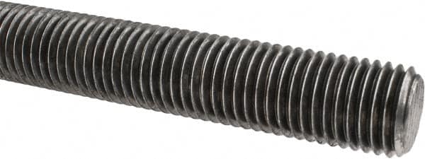 Made in USA - 1-8 UNC (Coarse), 3' Long, Low Carbon Steel Threaded Rod - Oil Finish Finish, Right Hand Thread - Americas Industrial Supply
