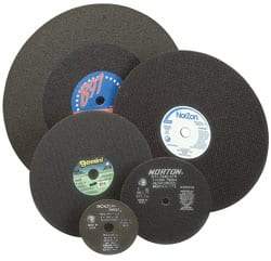 Norton - 12" 36 Grit Aluminum Oxide Cutoff Wheel - 3/32" Thick, 1" Arbor, 5,095 Max RPM, Use with Stationary Tools - Americas Industrial Supply