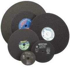 Norton - 12" 36 Grit Aluminum Oxide Cutoff Wheel - 3/32" Thick, 1" Arbor, 5,095 Max RPM, Use with Stationary Tools - Americas Industrial Supply