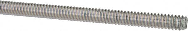 Value Collection - #10-24 UNC (Coarse), 3' Long, Low Carbon Steel Threaded Rod - Zinc-Plated Finish, Right Hand Thread - Americas Industrial Supply