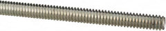 Made in USA - 1/4-20 UNC (Coarse), 3' Long, Low Carbon Steel Threaded Rod - Zinc-Plated Finish, Right Hand Thread - Americas Industrial Supply