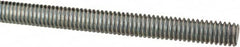 Made in USA - 5/16-18 UNC (Coarse), 3' Long, Low Carbon Steel Threaded Rod - Zinc-Plated Finish, Right Hand Thread - Americas Industrial Supply