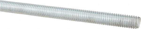 Made in USA - 3/8-16 UNC (Coarse), 3' Long, Low Carbon Steel Threaded Rod - Zinc-Plated Finish, Right Hand Thread - Americas Industrial Supply