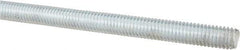 Made in USA - 3/8-16 UNC (Coarse), 3' Long, Low Carbon Steel Threaded Rod - Zinc-Plated Finish, Right Hand Thread - Americas Industrial Supply