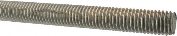 Made in USA - 5/8-11 UNC (Coarse), 3' Long, Low Carbon Steel Threaded Rod - Zinc-Plated Finish, Right Hand Thread - Americas Industrial Supply