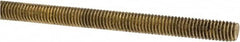 Made in USA - #10-32 UNF (Fine), 3' Long, Brass Threaded Rod - Right Hand Thread - Americas Industrial Supply