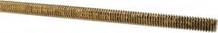 Made in USA - 5/16-18 UNC (Coarse), 3' Long, Brass Threaded Rod - Right Hand Thread - Americas Industrial Supply