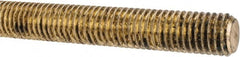 Made in USA - 5/8-11 UNC (Coarse), 3' Long, Brass Threaded Rod - Right Hand Thread - Americas Industrial Supply