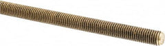 Made in USA - 1/4-28 UNF (Fine), 3' Long, Brass Threaded Rod - Right Hand Thread - Americas Industrial Supply