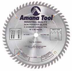 Amana Tool - 10" Diam, 5/8" Arbor Hole Diam, 80 Tooth Wet & Dry Cut Saw Blade - Carbide-Tipped, Standard Round Arbor - Americas Industrial Supply