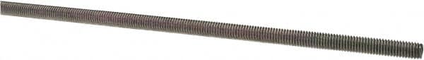 Value Collection - #10-32 UNF (Fine), 3' Long, Low Carbon Steel Threaded Rod - Zinc-Plated Finish, Right Hand Thread - Americas Industrial Supply