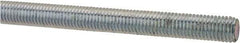 Made in USA - 1/4-28 UNF (Fine), 3' Long, Low Carbon Steel Threaded Rod - Zinc-Plated Finish, Right Hand Thread - Americas Industrial Supply
