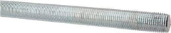Made in USA - 1/2-20 UNF (Fine), 3' Long, Low Carbon Steel Threaded Rod - Zinc-Plated Finish, Right Hand Thread - Americas Industrial Supply