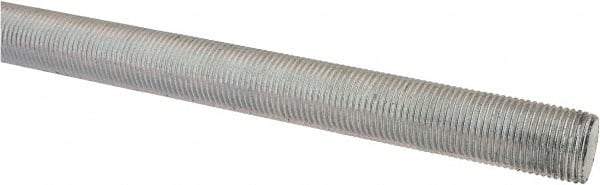 Made in USA - 5/8-18 UNF (Fine), 3' Long, Low Carbon Steel Threaded Rod - Zinc-Plated Finish, Right Hand Thread - Americas Industrial Supply