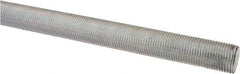 Made in USA - 5/8-18 UNF (Fine), 3' Long, Low Carbon Steel Threaded Rod - Zinc-Plated Finish, Right Hand Thread - Americas Industrial Supply