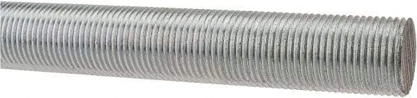 Made in USA - 3/4-16 UNF (Fine), 3' Long, Low Carbon Steel Threaded Rod - Zinc-Plated Finish, Right Hand Thread - Americas Industrial Supply