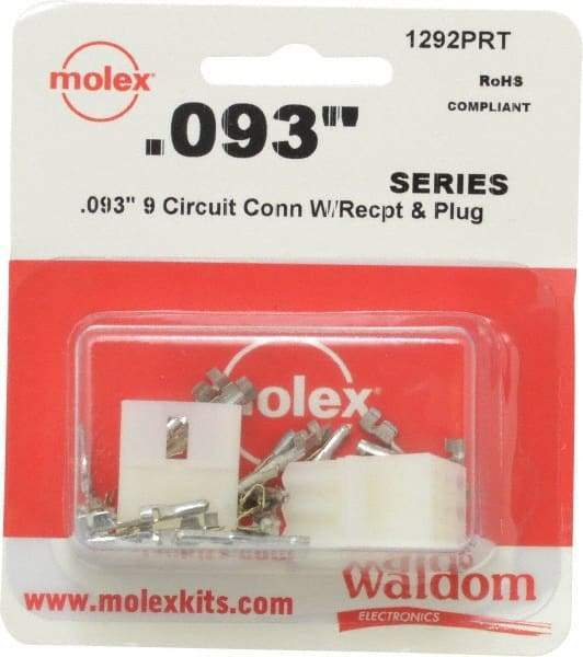 Molex - 9 Circuit, 9 AWG, 0.093 Inch Pin Diameter, Modular Receptacle Plug Connector Package - RoHS Compliant - Americas Industrial Supply