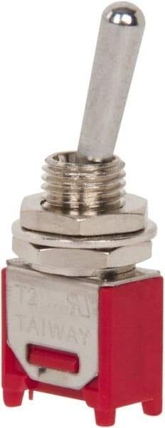 GC/Waldom - SPDT Sub Miniature On-On Toggle Switch - Solder Lug Terminal, Bat Handle Actuator, 125 VAC at 3 A & 250 VAC at 1.50 A - Americas Industrial Supply