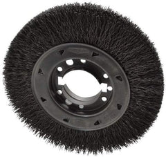 Osborn - 8" OD, 2" Arbor Hole, Crimped Steel Wheel Brush - 1-1/2" Face Width, 1-1/2" Trim Length, 0.02" Filament Diam, 4,500 RPM - Americas Industrial Supply