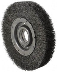 Osborn - 10" OD, 2" Arbor Hole, Crimped Steel Wheel Brush - 2" Face Width, 2-1/8" Trim Length, 0.014" Filament Diam, 3,600 RPM - Americas Industrial Supply