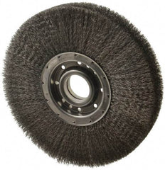 Osborn - 12" OD, 2" Arbor Hole, Crimped Steel Wheel Brush - 2" Face Width, 3-1/4" Trim Length, 0.0118" Filament Diam, 3,600 RPM - Americas Industrial Supply