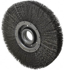 Osborn - 12" OD, 2" Arbor Hole, Crimped Steel Wheel Brush - 2" Face Width, 2-1/8" Trim Length, 0.014" Filament Diam, 3,600 RPM - Americas Industrial Supply