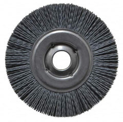 Osborn - 4" OD, 5/8" Arbor Hole, Crimped Nylon Wheel Brush - 5/8" Face Width, 3/4" Trim Length, 12,000 RPM - Americas Industrial Supply