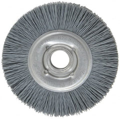 Osborn - 4" OD, 5/8" Arbor Hole, Crimped Nylon Wheel Brush - 5/8" Face Width, 3/4" Trim Length, 12,000 RPM - Americas Industrial Supply