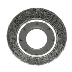 Osborn - 6" OD, 2" Arbor Hole, Crimped Nylon Wheel Brush - 7/8" Face Width, 1-1/16" Trim Length, 6,000 RPM - Americas Industrial Supply