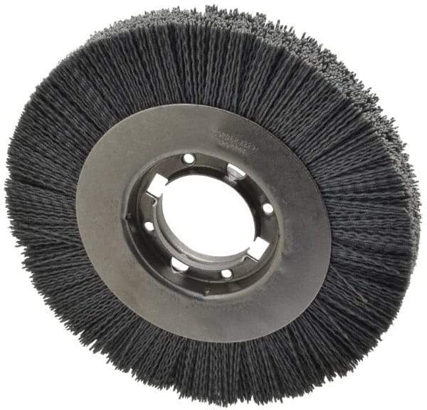 Osborn - 8" OD, 2" Arbor Hole, Crimped Nylon Wheel Brush - 7/8" Face Width, 1-1/2" Trim Length, 4,500 RPM - Americas Industrial Supply