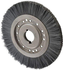 Osborn - 12" OD, 2" Arbor Hole, Crimped Nylon Wheel Brush - 1" Face Width, 2-1/8" Trim Length, 3,000 RPM - Americas Industrial Supply