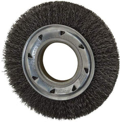 Osborn - 6" OD, 2" Arbor Hole, Crimped Steel Wheel Brush - 7/8" Face Width, 1" Trim Length, 0.014" Filament Diam, 6,000 RPM - Americas Industrial Supply