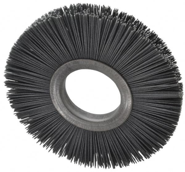 Osborn - 6" OD, 2" Arbor Hole, Crimped Nylon Wheel Brush - 1/2" Face Width, 1-5/8" Trim Length, 5,500 RPM - Americas Industrial Supply