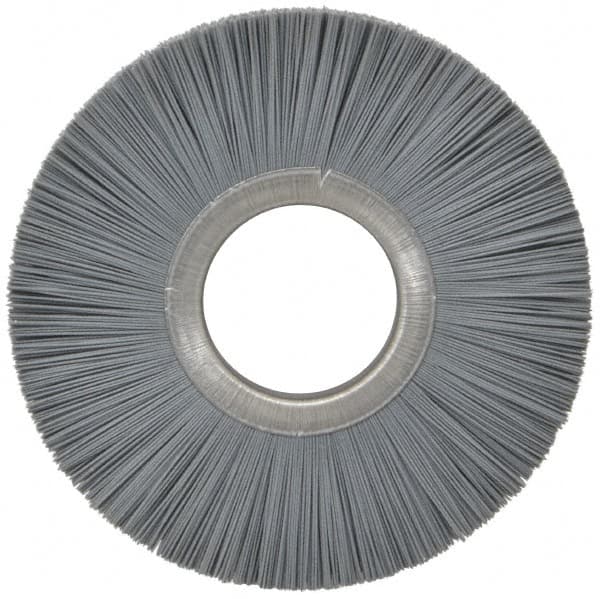 Osborn - 6" OD, 2" Arbor Hole, Crimped Nylon Wheel Brush - 1/2" Face Width, 1-5/8" Trim Length, 5,500 RPM - Americas Industrial Supply