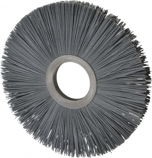 Osborn - 8" OD, 2" Arbor Hole, Crimped Nylon Wheel Brush - 1/2" Face Width, 2-5/8" Trim Length, 5,500 RPM - Americas Industrial Supply