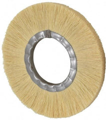 Osborn - 8" OD, 3-1/4" Arbor Hole, Crimped Natural Fiber Wheel Brush - 17/32" Face Width, 1-7/8" Trim Length, 4,800 RPM - Americas Industrial Supply