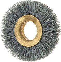 Osborn - 2" OD, 5/8" Arbor Hole, Crimped Nylon Wheel Brush - 3/8" Face Width, 7/16" Trim Length, 15,000 RPM - Americas Industrial Supply