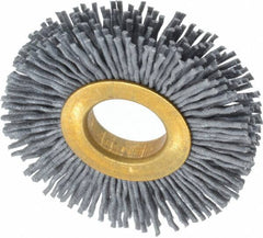 Osborn - 2" OD, 5/8" Arbor Hole, Crimped Nylon Wheel Brush - 3/8" Face Width, 7/16" Trim Length, 15,000 RPM - Americas Industrial Supply