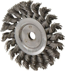 Osborn - 3" OD, 3/8" Arbor Hole, Knotted Steel Wheel Brush - 3/8" Face Width, 5/8" Trim Length, 0.02" Filament Diam, 25,000 RPM - Americas Industrial Supply