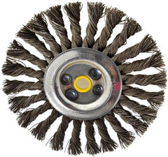 Osborn - 6" OD, 5/8" Arbor Hole, Knotted Steel Wheel Brush - 1/2" Face Width, 1-1/2" Trim Length, 0.025" Filament Diam, 9,000 RPM - Americas Industrial Supply