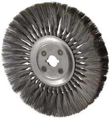 Osborn - 12" OD, 1-1/4" Arbor Hole, Knotted Steel Wheel Brush - 5/8" Face Width, 0.0118" Filament Diam, 4,500 RPM - Americas Industrial Supply