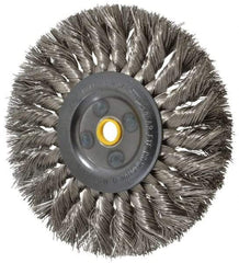 Osborn - 6" OD, 5/8" Arbor Hole, Knotted Stainless Steel Wheel Brush - 1/2" Face Width, 1-1/2" Trim Length, 0.016" Filament Diam, 9,000 RPM - Americas Industrial Supply