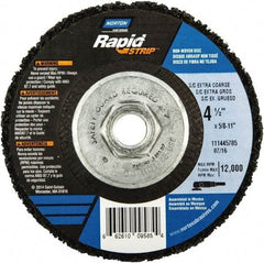 Norton - 4-1/2" Wheel Diam, 1/2" Wheel Thickness, Type 27 Depressed Center Wheel - Silicon Carbide, 12,000 Max RPM, Compatible with Angle Grinder, Drill, Flexible Shaft Motor & Straight Shaft Grinder - Americas Industrial Supply