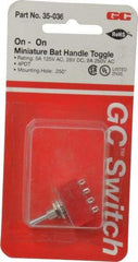 GC/Waldom - 4PDT Miniature On-On Toggle Switch - Solder Lug Terminal, Bat Handle Actuator, 125 VAC at 5 A & 250 VAC at 2 A - Americas Industrial Supply