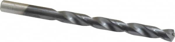 Chicago-Latrobe - 21/64" 135° Cobalt Jobber Drill - TiAlN Finish, Right Hand Cut, Spiral Flute, Straight Shank, 4-5/8" OAL, Split Point - Americas Industrial Supply