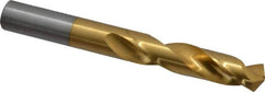 Chicago-Latrobe - 25/64" 135° Spiral Flute High Speed Steel Screw Machine Drill Bit - TiN Finish, Right Hand Cut, 1-7/8" Flute Length, 3-1/4" OAL, Split Point, Straight Shank - Americas Industrial Supply