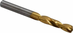 Chicago-Latrobe - 0.234" 135° Spiral Flute High Speed Steel Screw Machine Drill Bit - TiN Finish, Right Hand Cut, 1-5/16" Flute Length, 2-7/16" OAL, Split Point, Straight Shank - Americas Industrial Supply
