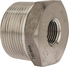Merit Brass - 1-1/2 x 1/2" Grade 316/316L Stainless Steel Pipe Hex Bushing - MNPT x FNPT End Connections, 3,000 psi - Americas Industrial Supply