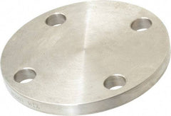 Merit Brass - 1-1/2" Pipe, 5" OD, Stainless Steel, Blind Pipe Flange - 3-7/8" Across Bolt Hole Centers, 5/8" Bolt Hole, 150 psi, Grade 316 - Americas Industrial Supply