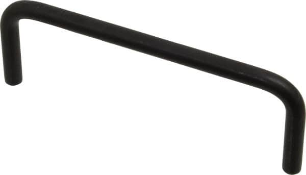 Amatom Electronic Hardware - 4-1/4" Long x 1-1/2" High, Round Handle - Black Anodized, Aluminum, 4" Center to Center - Americas Industrial Supply
